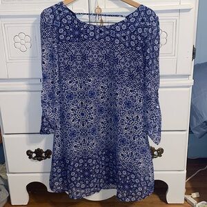 Blue printed dress